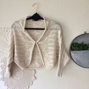 Rosie Neira Arrow Plume bolero pointelle cardigan